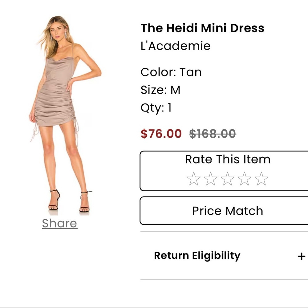 L'Academie Tan Mini Dress